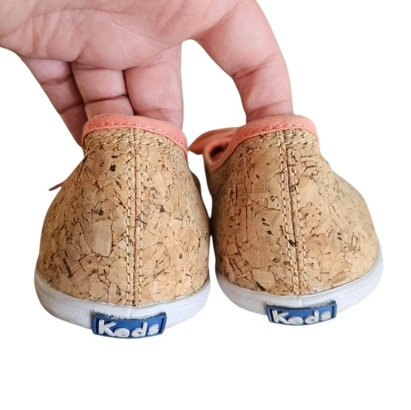 Keds Women's Cork and Pink Slip On Flat Sneakers Shoes Size 9.5 - Picture 2 of 7